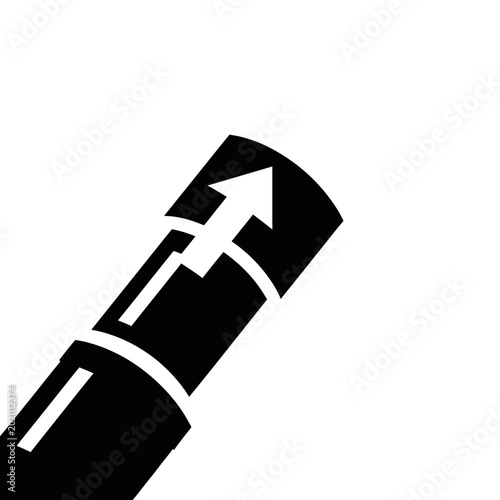 Upward Arrow Symbol on Rotating Dial, Increase, Growth, Progress, Navigation Icon