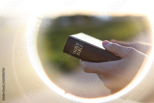 Photos Christian background of entrusting the direction of life to God, holding onto th