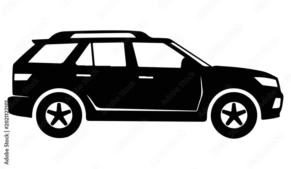 Fototapeta premium Suv silhouette, four-door vehicle