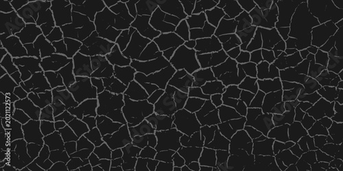 Tablou pe pânză Dark cracked texture background with abstract fractured surface details and distressed pattern for graphic design, overlays, wallpapers, packaging, web backgrounds