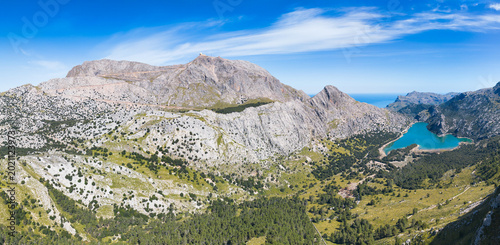 Bild auf Leinwand Gorg Blau reservoir , Escorca, Natural area of the Serra de Tramuntana