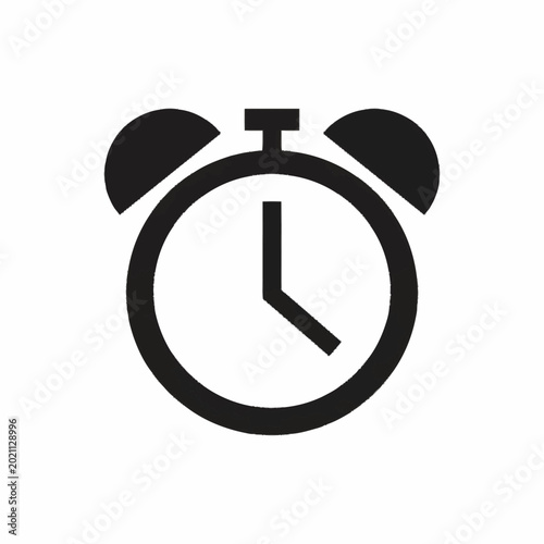 Simple black alarm clock icon on white background. Free Download Simple black alarm clock icon on white background. - GFXLoad