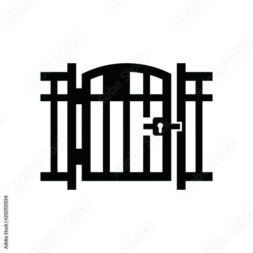 Pool Fence Gate Silhouette Icon