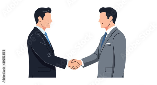 Two businessmen shaking hands symbolizing a professional agreement.