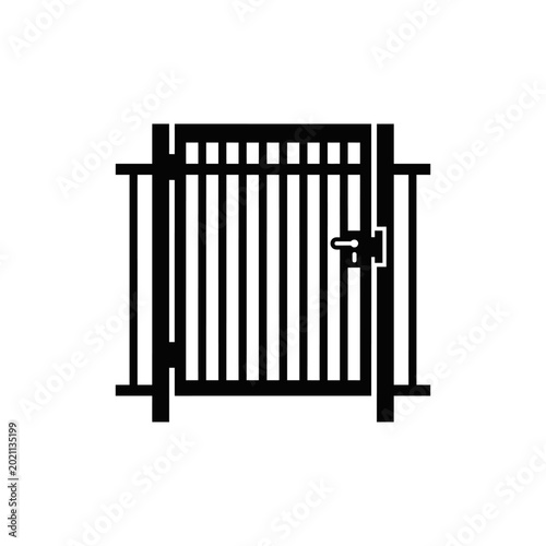 Pool Fence Gate Silhouette Icon