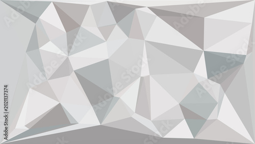 Monochromatic abstract geometric low poly background in subtle shades of grey and white.