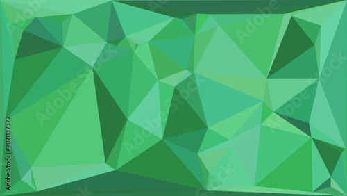 Bright abstract geometric low poly background in various shades of green, modern.