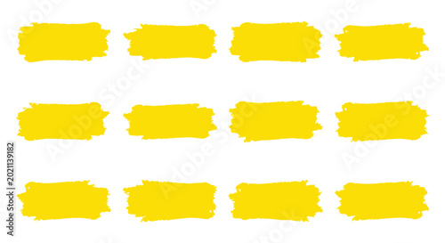 Foto Yellow grunge brush stroke set