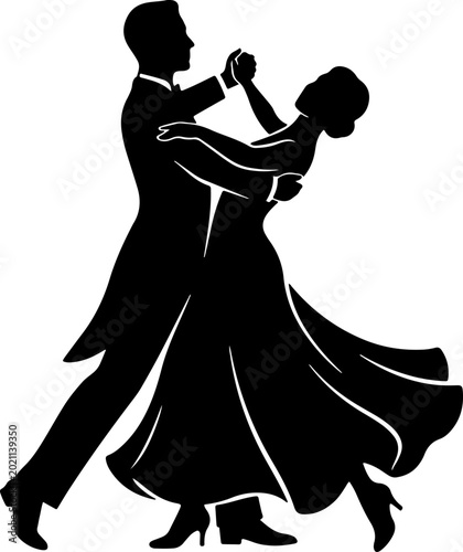 silhouette of a dancing couple