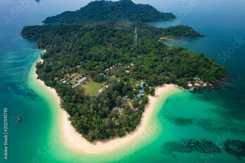 Aerial view of the Koh Bulon island in Thailnd