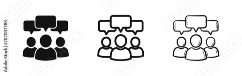 Foto Group Communication and Team Collaboration Speech Bubble Icon Set