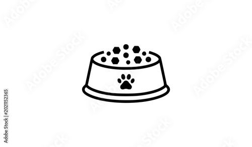 Canvas-taulu Minimal pet food bowl icon vector illustration isolated on white background