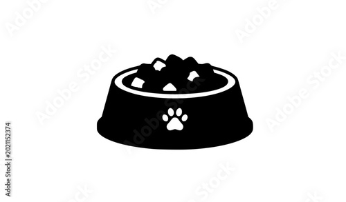фотографія Pet food bowl icon vector illustration isolated on white background