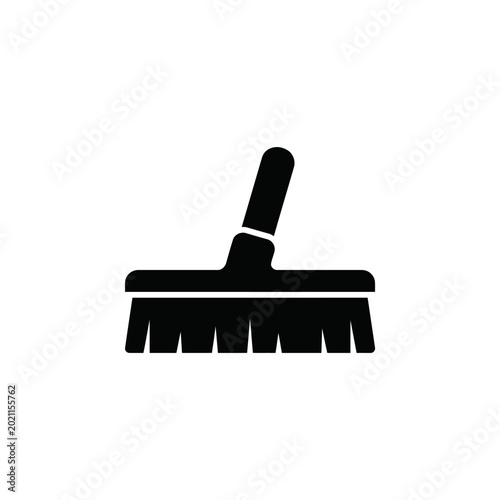 Pool Maintenance Brush Silhouette Icon