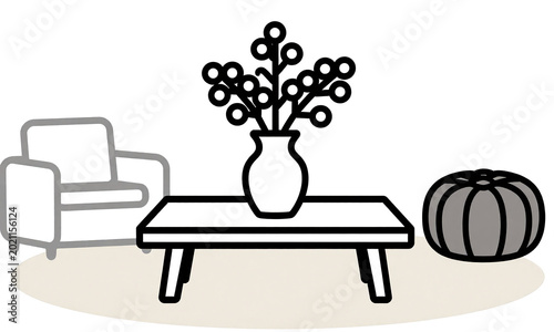 warm inviting shot cozy living room featuring vibrant vase rustic wooden coffee table amidst soft beige