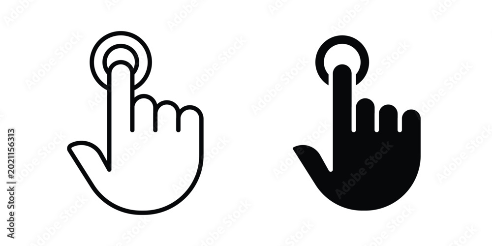 Fototapeta premium finger tap icon editable. Vector symbols in strokes