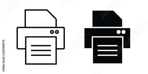 Canvastavla Printer icon editable. Vector symbols in strokes