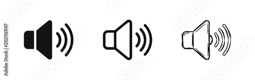 Tableau sur toile Audio Speaker Sound Icon Set