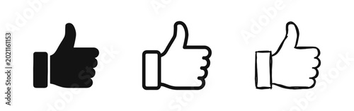 Foto Thumbs Up Like Gesture Icon Set
