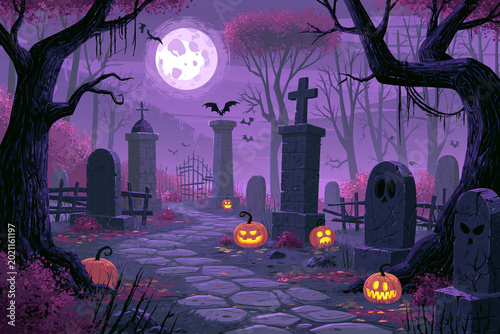 halloween night scene
