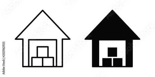 Tableau sur toile Warehouse icon editable. Vector symbols in strokes