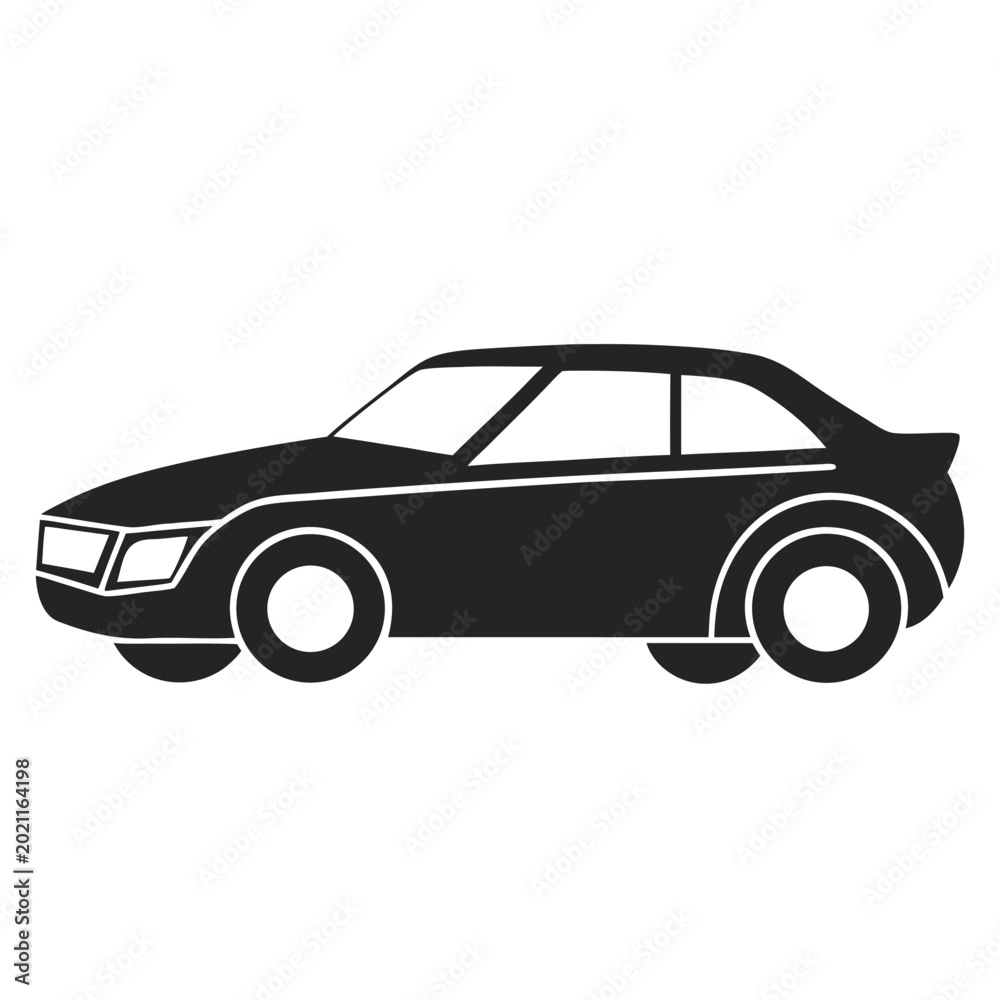 Fototapeta premium Car Silhouette Vector icon on white background