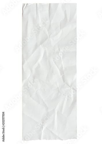Foto Crumpled White Receipt Paper Texture