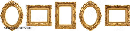 Photography Vintage Gold Ornate Picture Frames Collection with Baroque Antique Styles for Lu