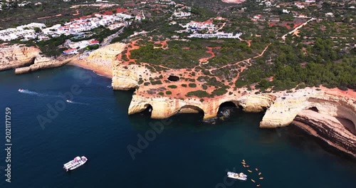Wide Coastal View Benagil Algarve Portugal