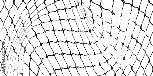 Mesh texture for fishing nets. Grunge pattern for sportswear or soccer goal, volleyball net, basketball hoop, hockey, athletics. Grunge background modern arts