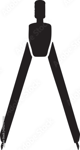 drafting compass silhouette on a white background