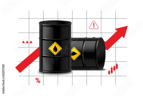 Fotografija Rising Oil Prices Concept Template