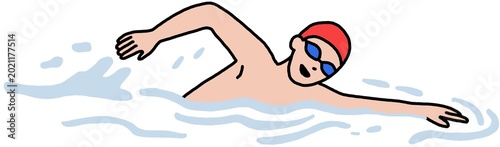 Photos A man swimming freestyle in the water
