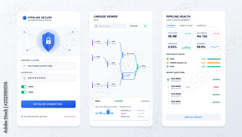 Bilde på lerret Data pipeline security dashboard with lineage viewer