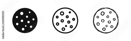 Cuadro en lienzo Chocolate Chip Cookie Icons Set for Food Snacks and Bakery