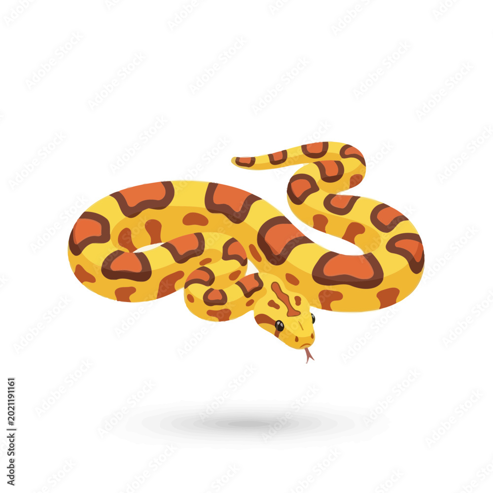 Obraz premium A Yellow and Orange Patterned Snake Illustration Isolated