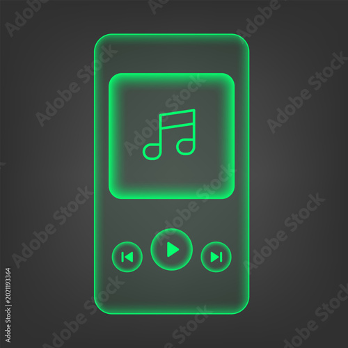 Futuristic Neon Music Player User Interface Design Concept