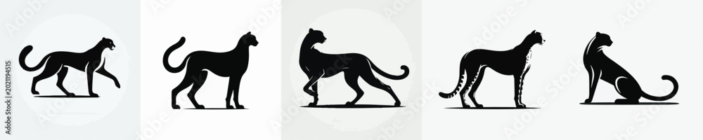 Fototapeta premium Cheetah Silhouette Vector Illustration