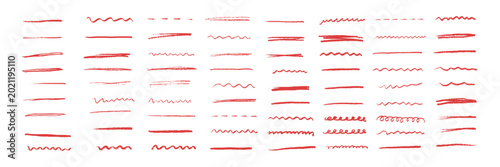 Photos Line underline crayon and pencil brush red with emphasis highlight color