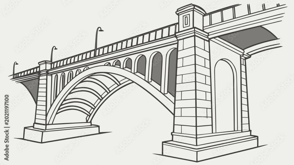 Fototapeta premium vector illustration of bridge