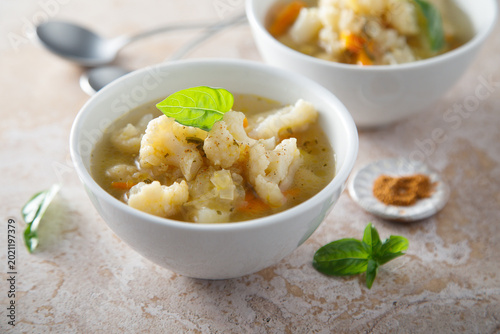 Homemade cauliflower soup