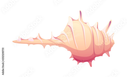 Obraz na płótnie Ocean bottom venus comb murex cartoon seashell or mussel