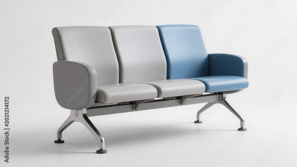 Obraz premium Waiting Room Chairs Isolated on White Background