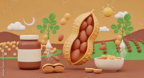 Celebrating National Peanut Month with a delightful 3D illustration