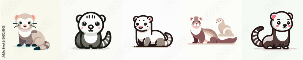 Fototapeta premium Weasel Vector Illustration
