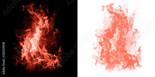 Tableau sur toile Fire flame effect png isolated on transparent background | Burning fire overlay
