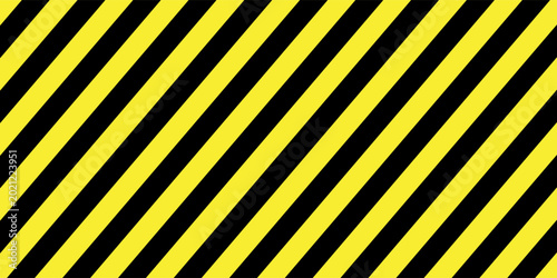 Yellow and black striped lines seamless pattern or texture. Under construction and safety background.