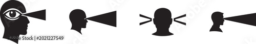 Foto Point of view icon set with multiple styles for perspective, vision, and camera concepts