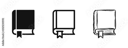 Bild auf Leinwand Book with Bookmark Education and Reading Icon Set