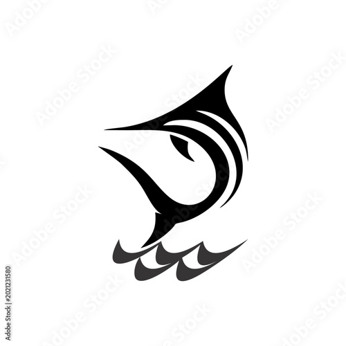 Minimal abstract marlin logos in modern tech style. Suitable for startup branding, digital business and creative identity design.